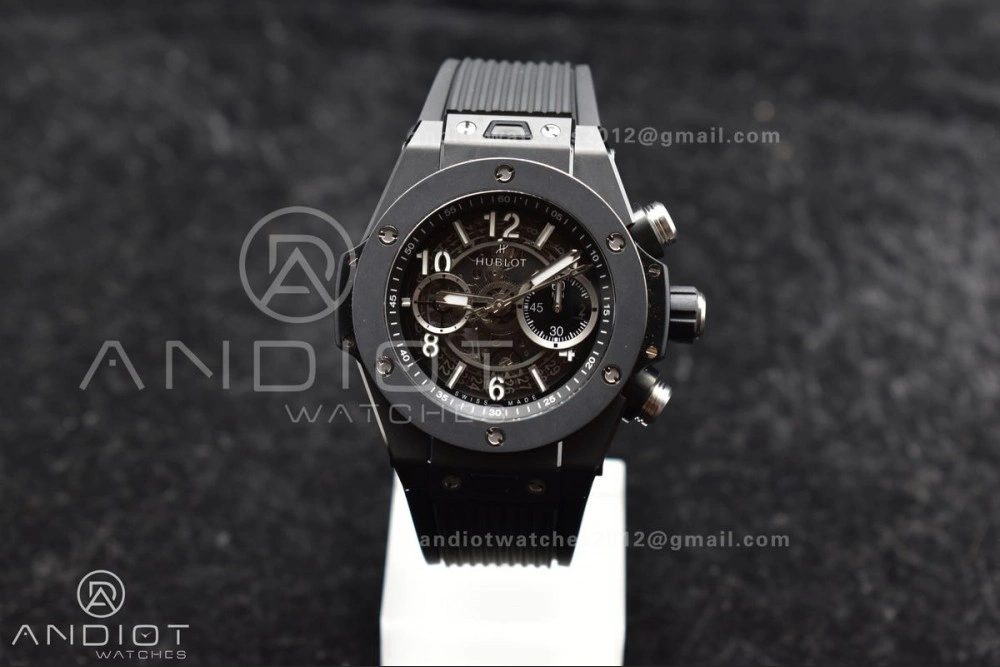 Hublot Big Bang Unico Full Black ZF 1:1 Best Edition Skeleton Dial on Black Rubber Strap A TechFriendly 276