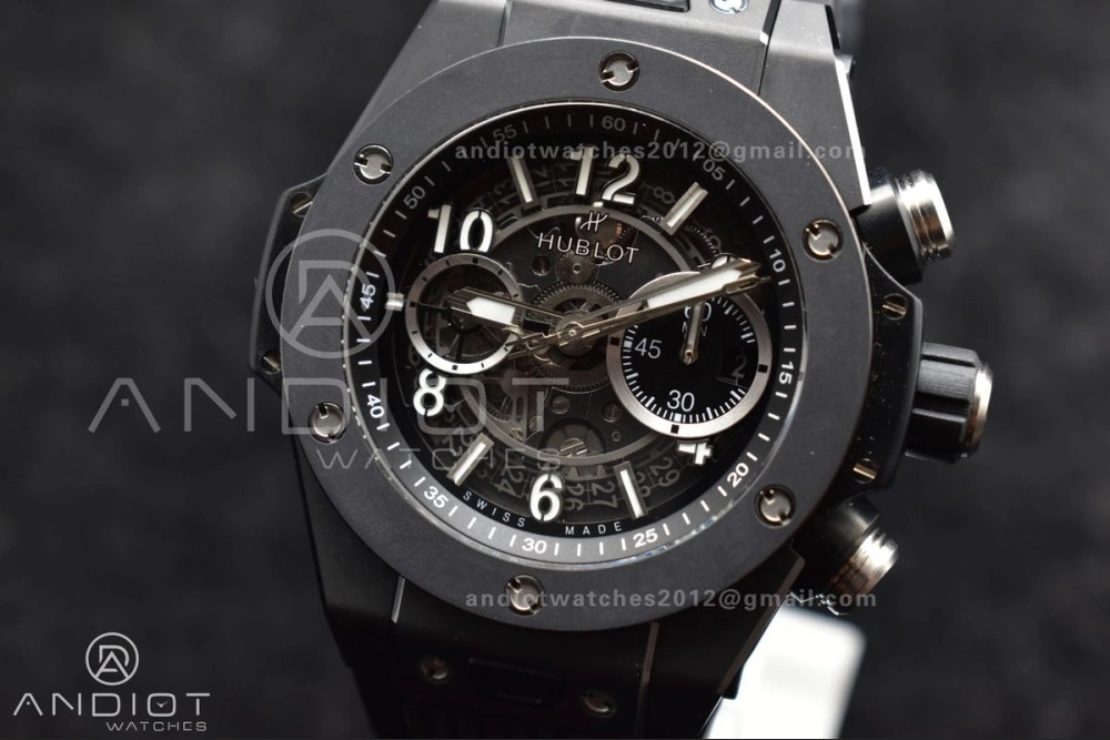 Hublot Big Bang Unico Full Black ZF 1:1 Best Edition Skeleton Dial on Black Rubber Strap A TechFriendly 276