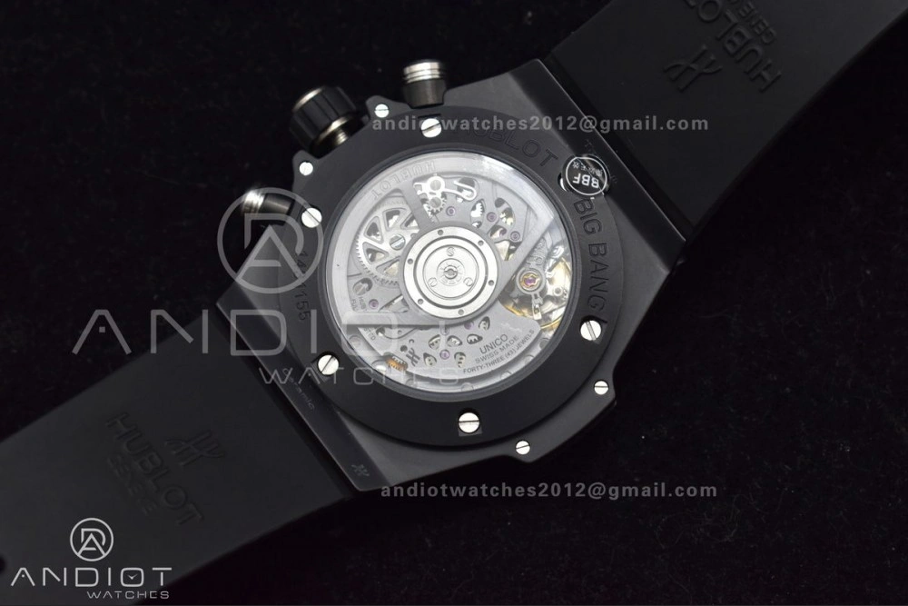 Hublot Big Bang Unico Full Black ZF 1:1 Best Edition Skeleton Dial on Black Rubber Strap A TechFriendly 276