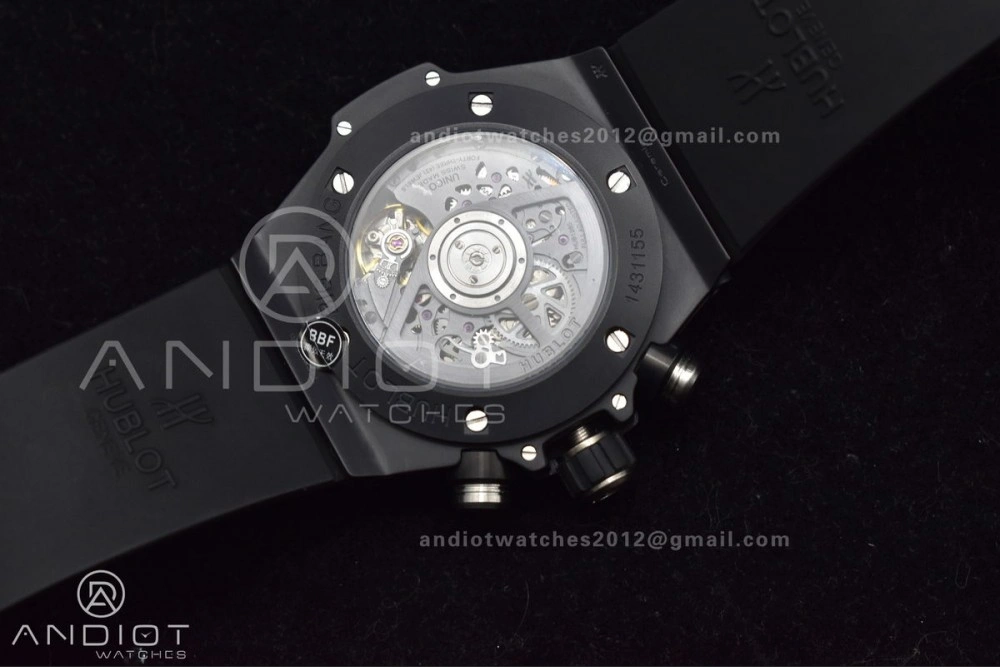 Hublot Big Bang Unico Full Black ZF 1:1 Best Edition Skeleton Dial on Black Rubber Strap A TechFriendly 276