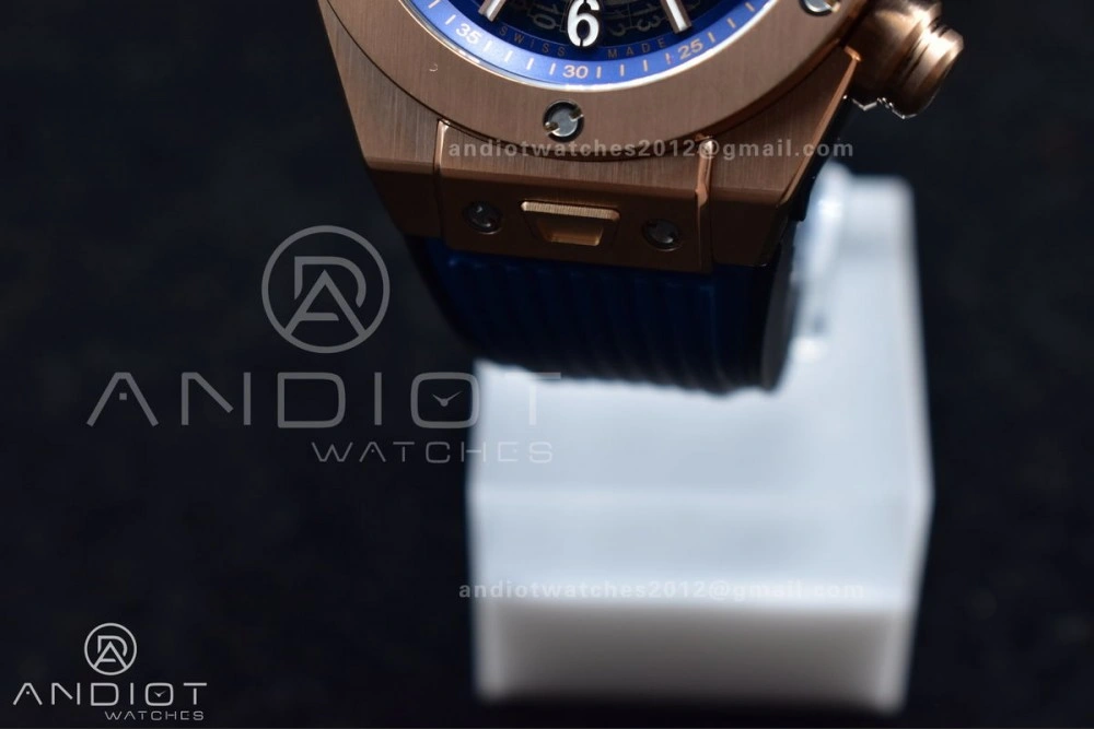 RelaxedFit Hublot Big Bang Unico RG ZF 1:1 Best Edition Blue Skeleton Dial on Blue Rubber Strap A 894