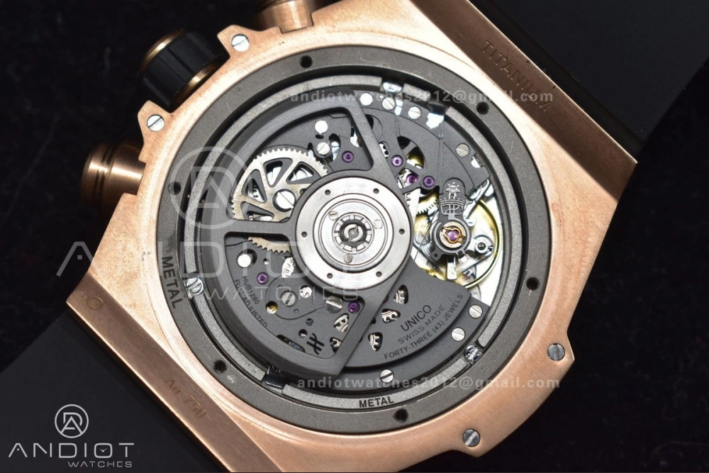 SmartChoice Hublot Big Bang Unico RG ZF 1:1 Best Edition Skeleton Dial on Black Rubber Strap A 904
