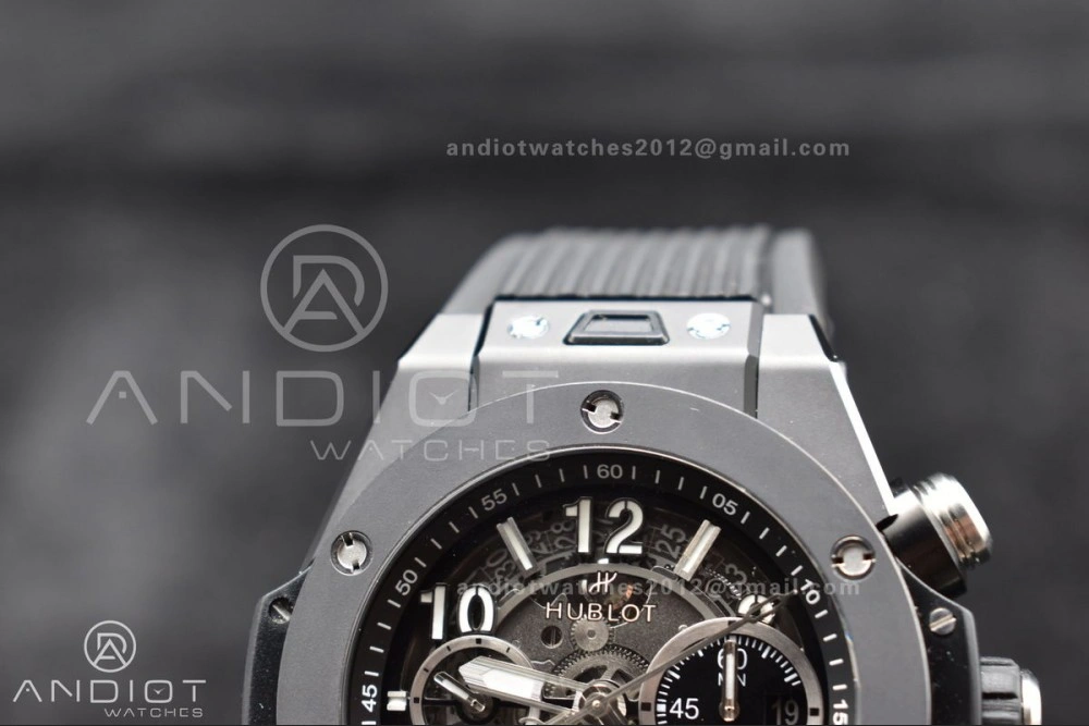 Hublot Big Bang Unico Titanium ZF 1:1 Best Edition Black Skeleton Dial On Black Rubber Strap A AllSeason 267