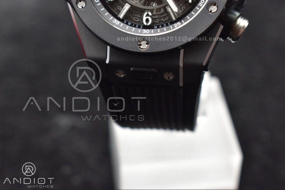 Hublot Big Bang Unico Titanium ZF 1:1 Best Edition Black Skeleton Dial On Black Rubber Strap A AllSeason 267