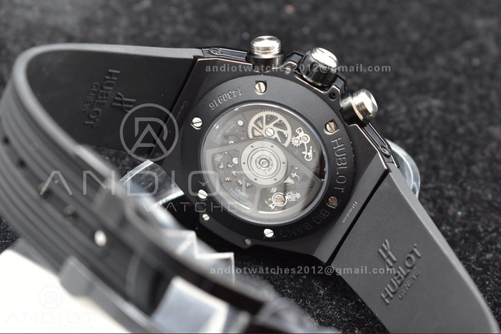 Hublot Big Bang Unico Titanium ZF 1:1 Best Edition Black Skeleton Dial On Black Rubber Strap A AllSeason 267