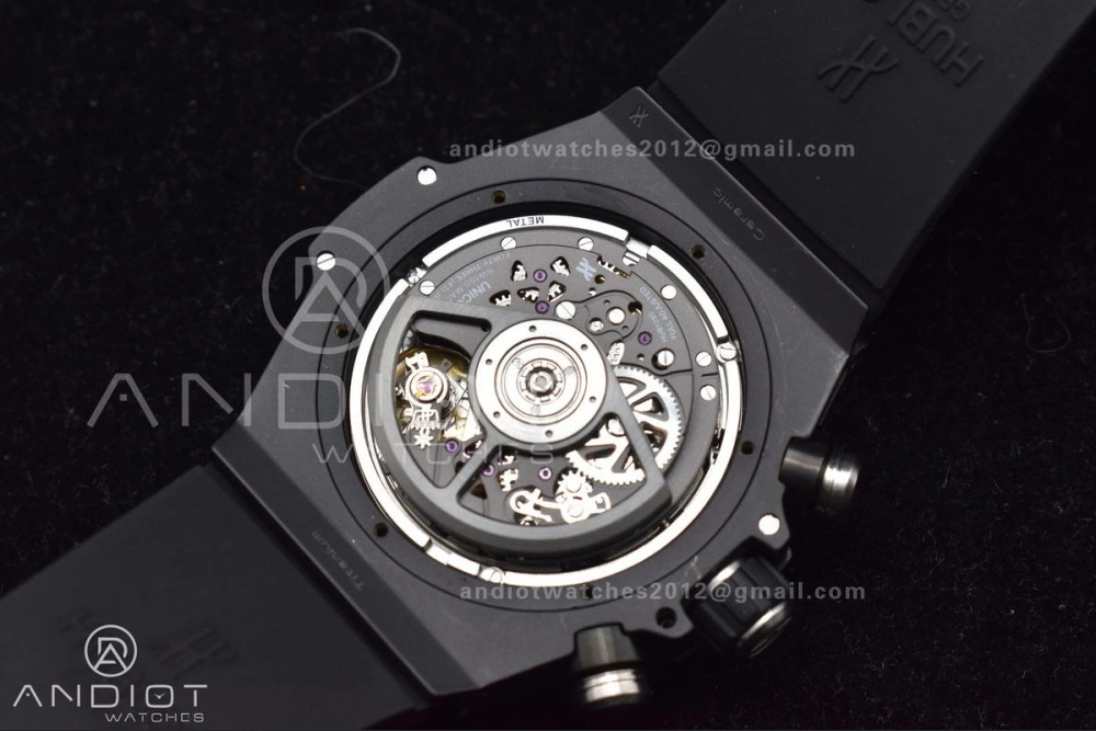 Hublot Big Bang Unico Titanium ZF 1:1 Best Edition Black Skeleton Dial On Black Rubber Strap A AllSeason 267