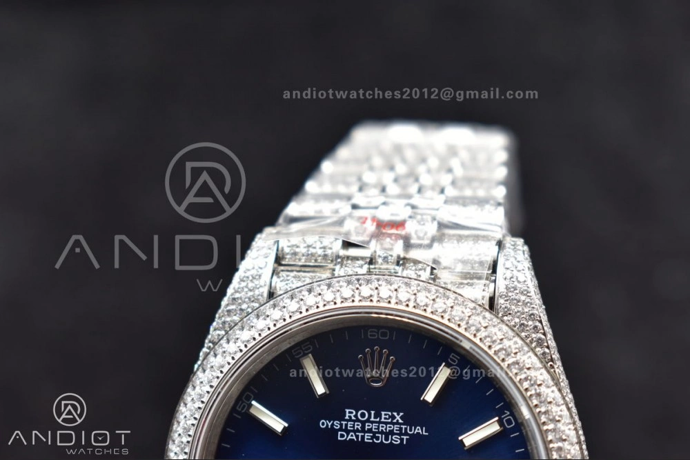 JDF 41mm Best Version Diamond DateJust Blue Stick Markers Durable 897