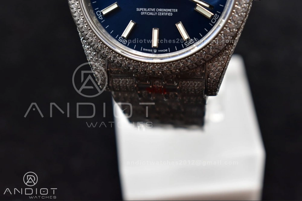 JDF 41mm Best Version Diamond DateJust Blue Stick Markers Durable 897