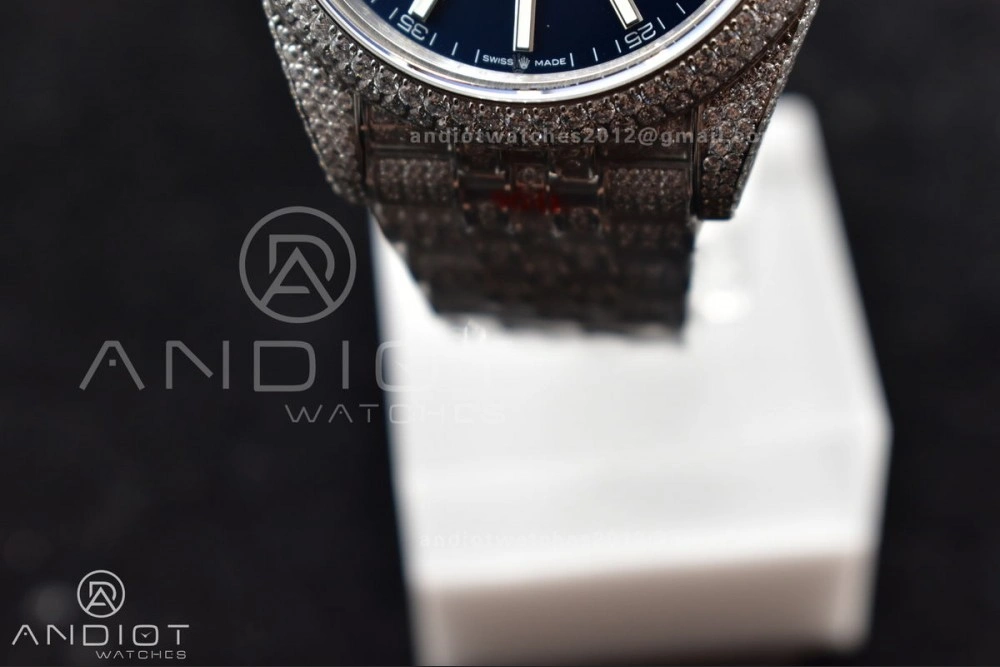 JDF 41mm Best Version Diamond DateJust Blue Stick Markers Durable 897