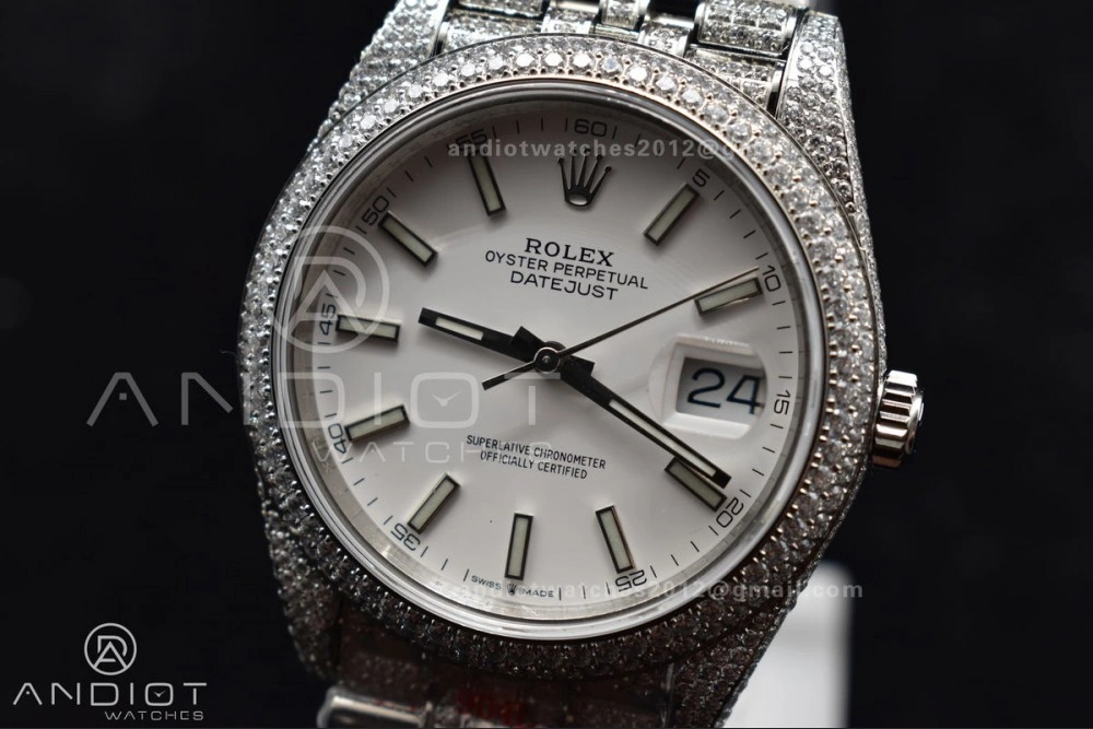 AllSeason JDF 41mm Best Version Diamond DateJust White Stick Markers 906