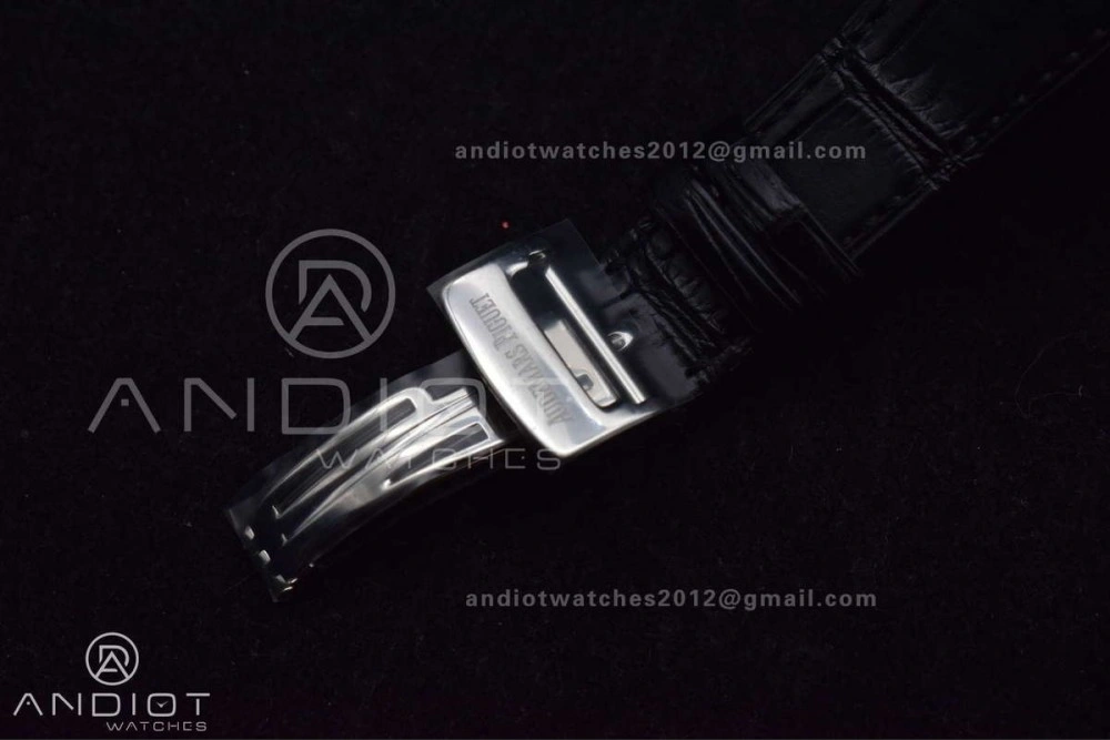 FlexibleFit Lady Royal Oak 33mm 67651 SS Diamond Bezel V7F 1:1 Black Textured Dial On Stainless Strap Ronda Quartz 120