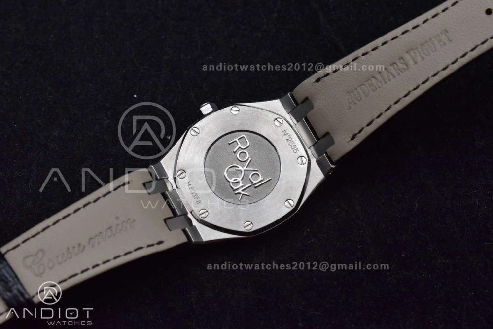 FlexibleFit Lady Royal Oak 33mm 67651 SS Diamond Bezel V7F 1:1 Black Textured Dial On Stainless Strap Ronda Quartz 120