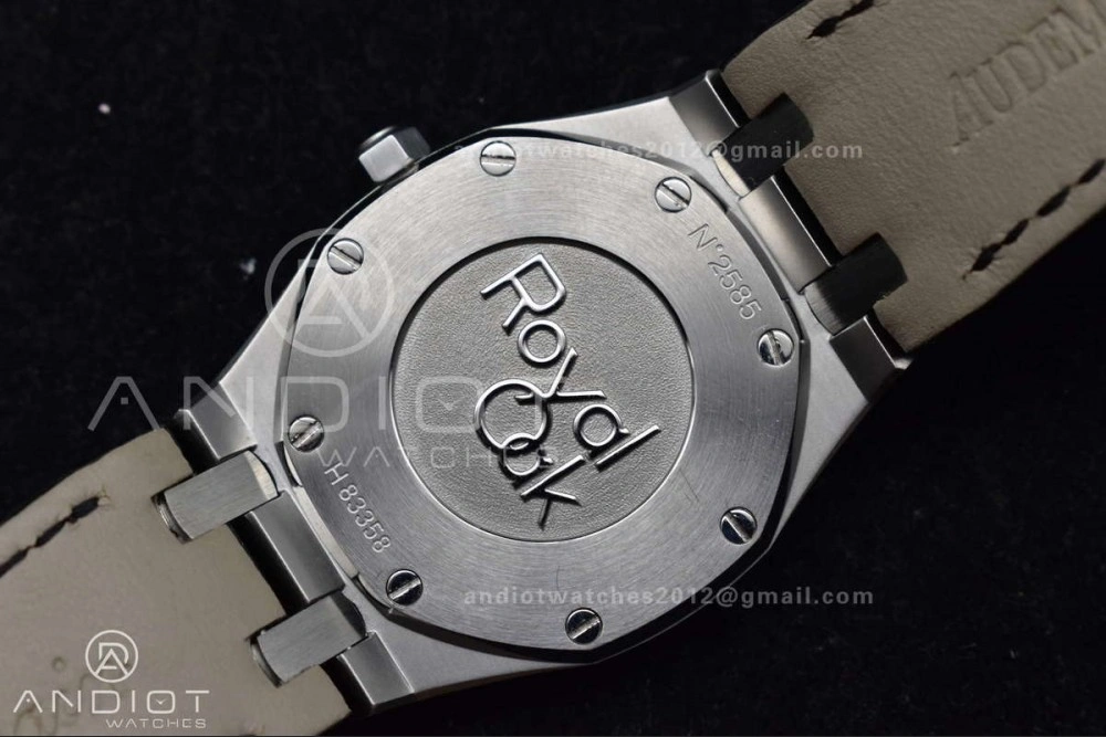 FlexibleFit Lady Royal Oak 33mm 67651 SS Diamond Bezel V7F 1:1 Black Textured Dial On Stainless Strap Ronda Quartz 120