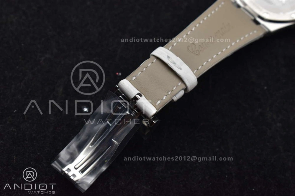 Lady Royal Oak 33mm 67651 SS Diamond Bezel V7F 1:1 White Textured Dial On White Croco Leather Strap Ronda Quartz to AP Cal. EasyCare 101