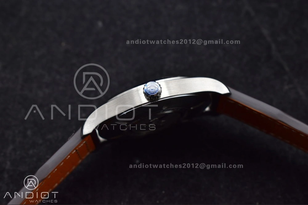 Stylish Mark XVIII IW327006 Titanium V7F 1:1 Best Edition BlueDial on Brown Leather Strap A 297