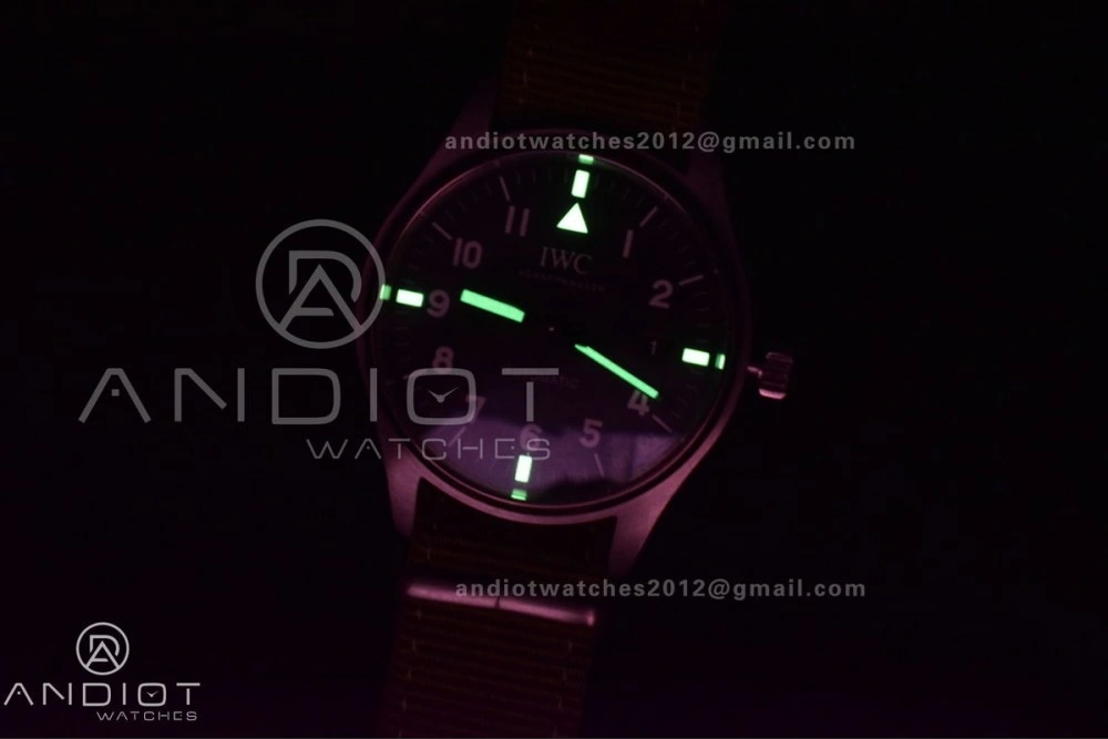 Mark XVIII “TRIBUTE TO MARK XI” IW327007 M+F 1:1 Best Edition Black Dial on Green Nylon Strap A Refined 429