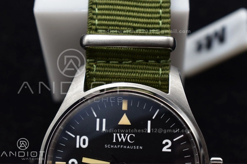 Mark XVIII “TRIBUTE TO MARK XI” IW327007 M+F 1:1 Best Edition Black Dial on Green Nylon Strap A Refined 429