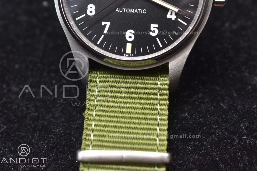 Mark XVIII “TRIBUTE TO MARK XI” IW327007 M+F 1:1 Best Edition Black Dial on Green Nylon Strap A Refined 429