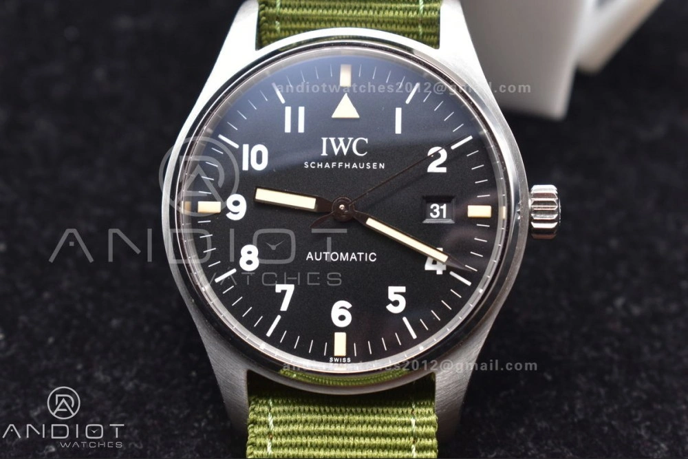 Mark XVIII “TRIBUTE TO MARK XI” IW327007 M+F 1:1 Best Edition Black Dial on Green Nylon Strap A Refined 429