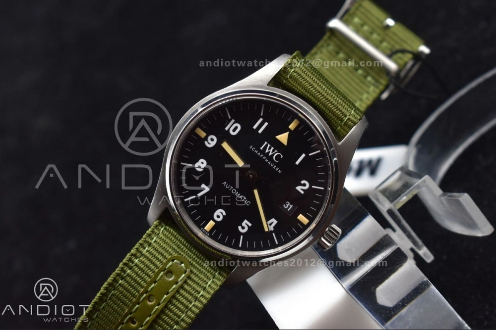 Mark XVIII “TRIBUTE TO MARK XI” IW327007 M+F 1:1 Best Edition Black Dial on Green Nylon Strap A Refined 429
