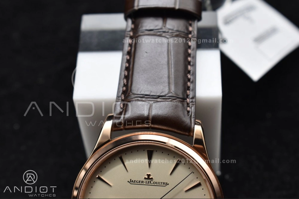 Master Ultra Thin Moon RG APSF 1:1 Best Edition White Dial on Brown Leather Strap SA925 Super Clone Versatile 908