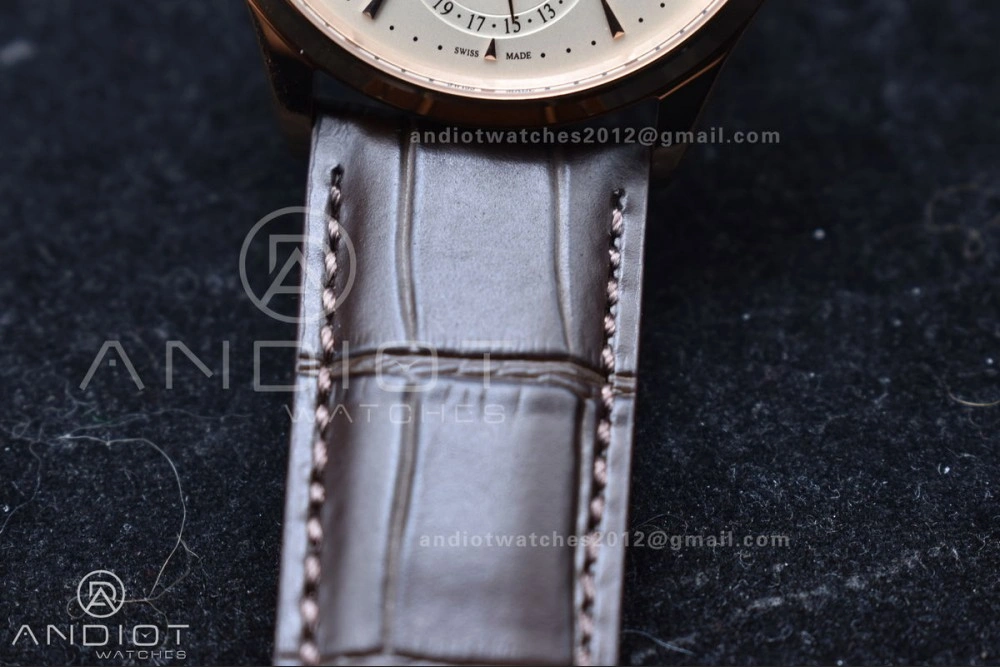 Master Ultra Thin Moon RG APSF 1:1 Best Edition White Dial on Brown Leather Strap SA925 Super Clone Versatile 908