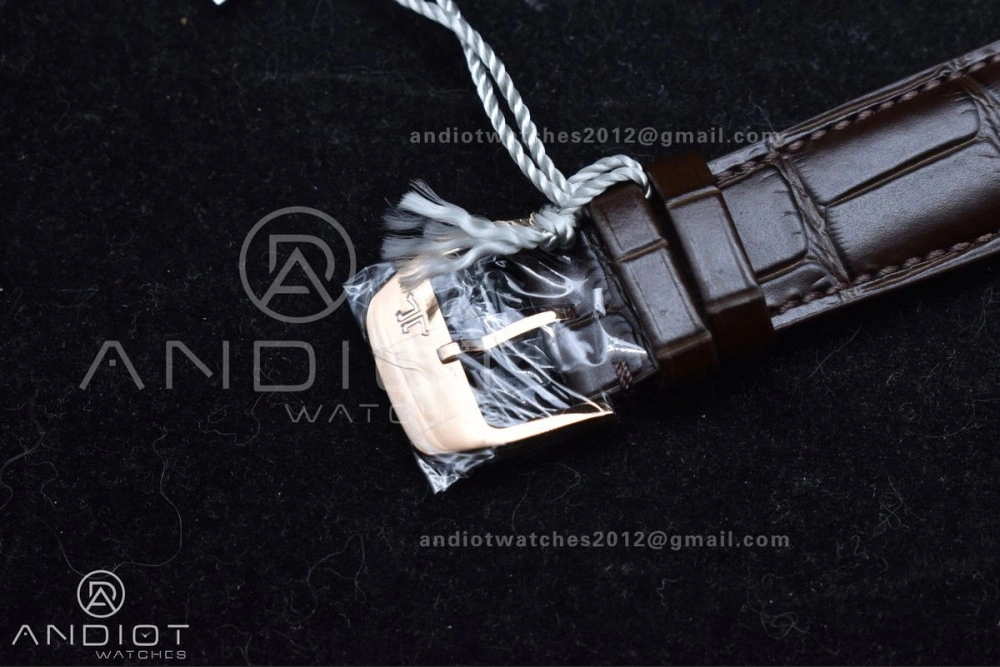 Master Ultra Thin Moon RG APSF 1:1 Best Edition White Dial on Brown Leather Strap SA925 Super Clone Versatile 908