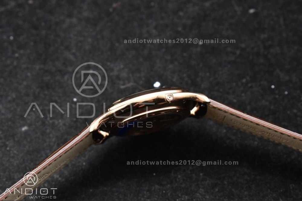 Master Ultra Thin Moon RG APSF 1:1 Best Edition White Dial on Brown Leather Strap SA925 Super Clone Versatile 908
