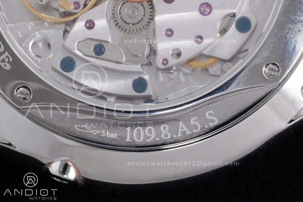 Master Ultra Thin Moon SS APSF 1:1 Best Edition Black Dial on Black Leather Strap SA925 Super Clone Refined 318