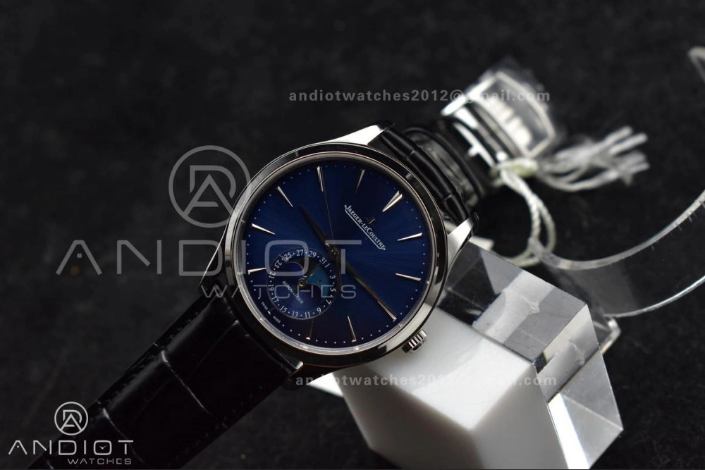 Master Ultra Thin Moon SS APSF 1:1 Best Edition Blue Dial on Black Leather Strap SA925 Super Clone Packable 317