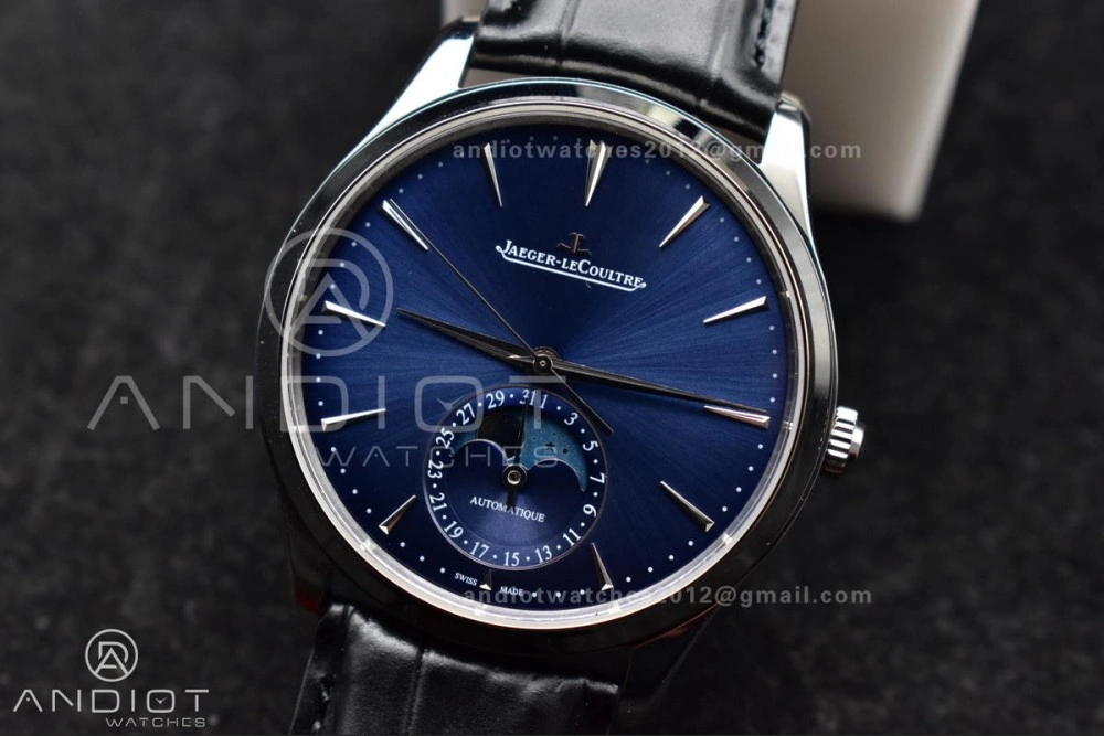 Master Ultra Thin Moon SS APSF 1:1 Best Edition Blue Dial on Black Leather Strap SA925 Super Clone Packable 317