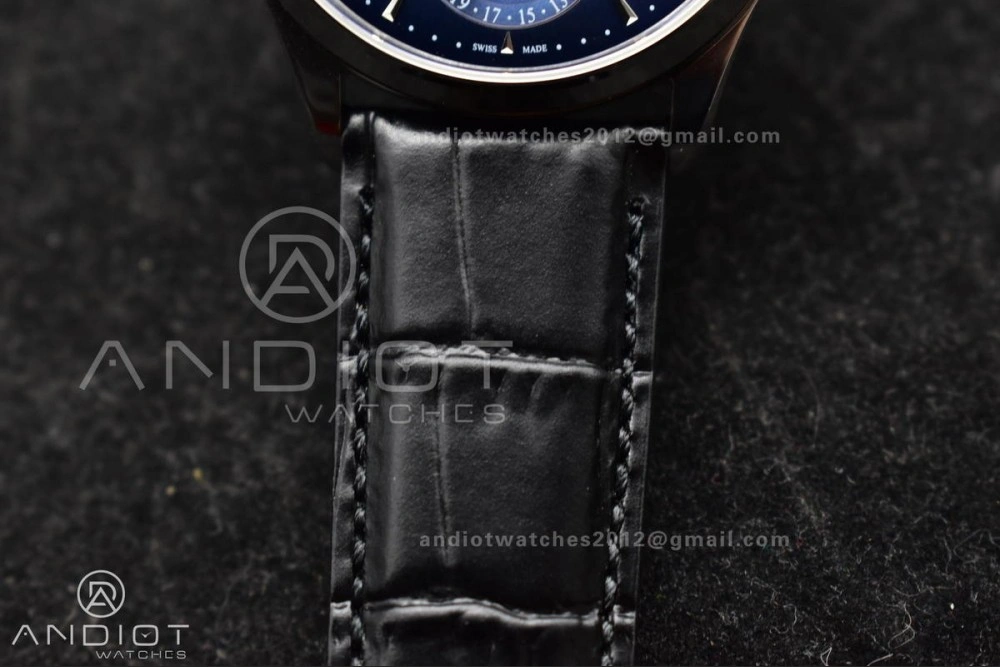Master Ultra Thin Moon SS APSF 1:1 Best Edition Blue Dial on Black Leather Strap SA925 Super Clone Packable 317