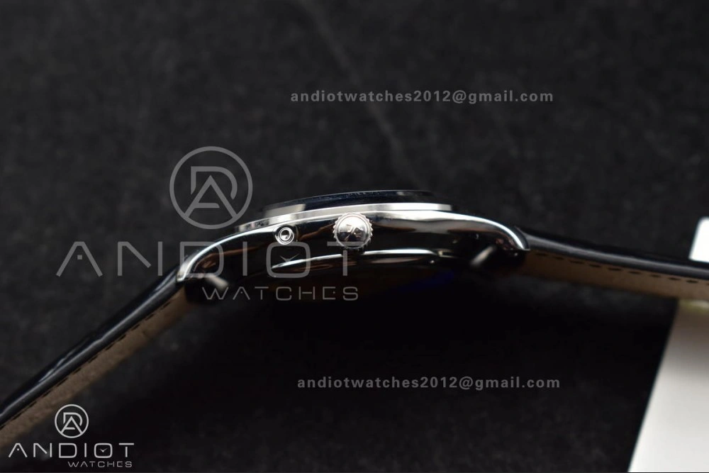 Master Ultra Thin Moon SS APSF 1:1 Best Edition Blue Dial on Black Leather Strap SA925 Super Clone Packable 317