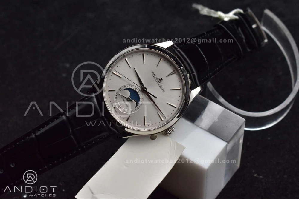 Master Ultra Thin Moon SS APSF 1:1 Best Edition Silver Dial on Black Leather Strap SA925 Super Clone ZipUp 314