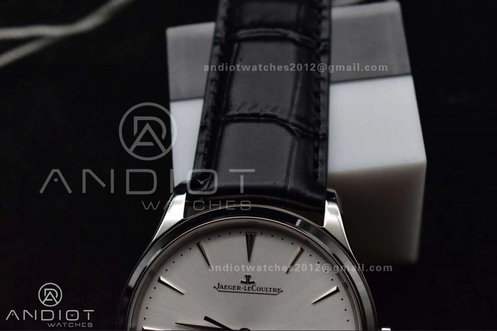 Master Ultra Thin Moon SS APSF 1:1 Best Edition Silver Dial on Black Leather Strap SA925 Super Clone ZipUp 314