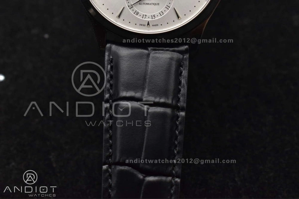 Master Ultra Thin Moon SS APSF 1:1 Best Edition Silver Dial on Black Leather Strap SA925 Super Clone ZipUp 314