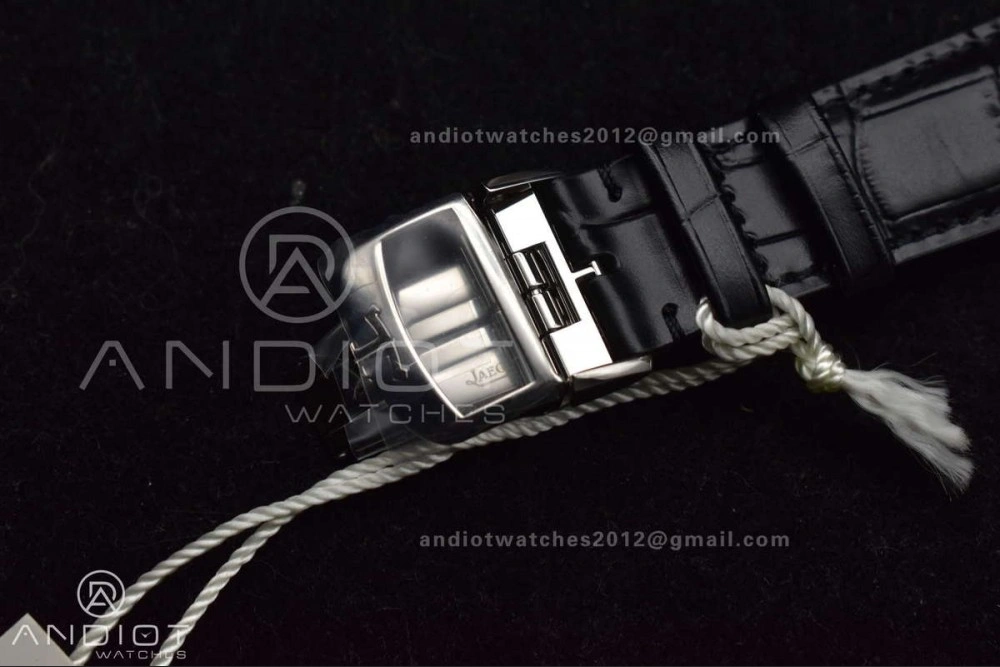 Master Ultra Thin Moon SS APSF 1:1 Best Edition Silver Dial on Black Leather Strap SA925 Super Clone ZipUp 314