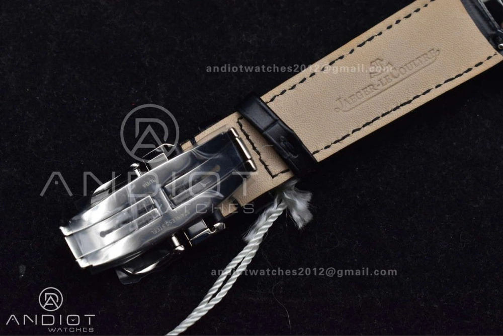 Master Ultra Thin Moon SS APSF 1:1 Best Edition Silver Dial on Black Leather Strap SA925 Super Clone ZipUp 314
