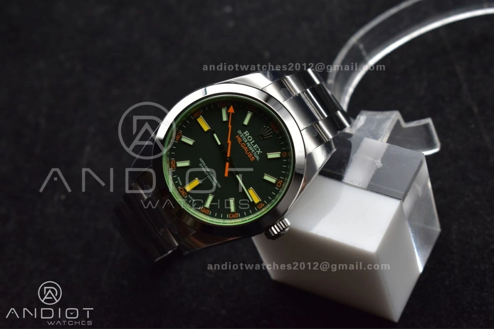 Milgauss 116400 GV Real Green Sapphire 904L SS VSF 1:1 Best Edition Black Dial on 904L SS Bracelet SA Stylish 914