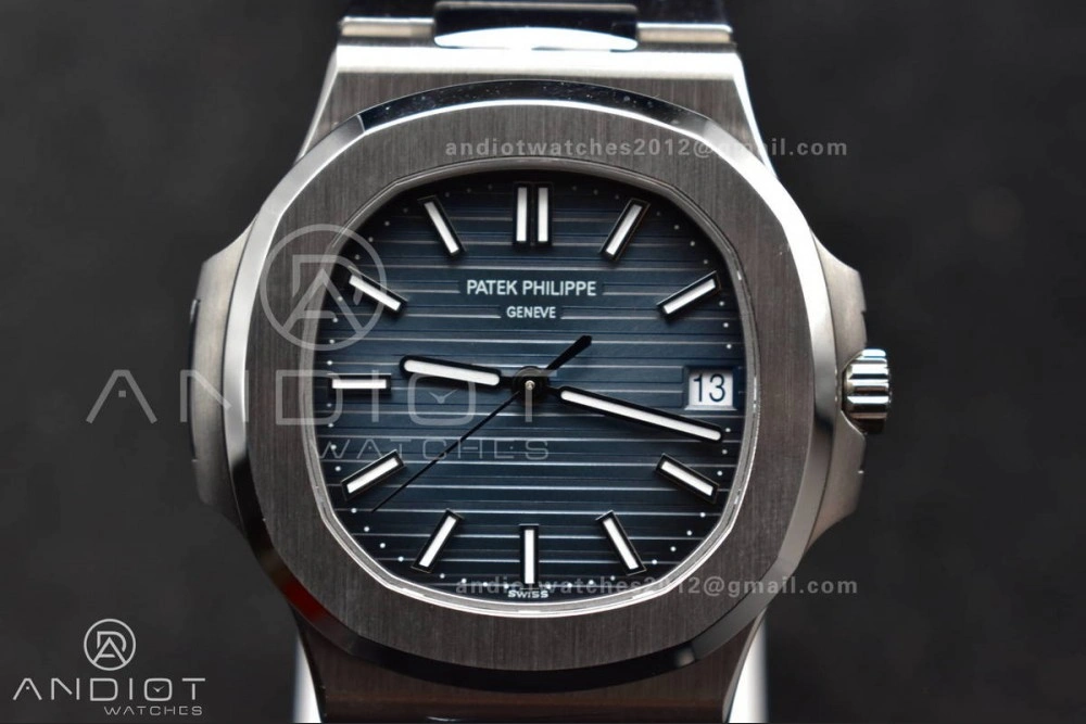 Elegant Nautilus 5711 1A 3KF 1:1 Best Edition Blue Textured Dial on SS Bracelet A324 Super Clone V 364