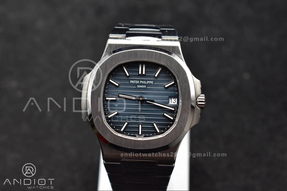 Elegant Nautilus 5711 1A 3KF 1:1 Best Edition Blue Textured Dial on SS Bracelet A324 Super Clone V 364