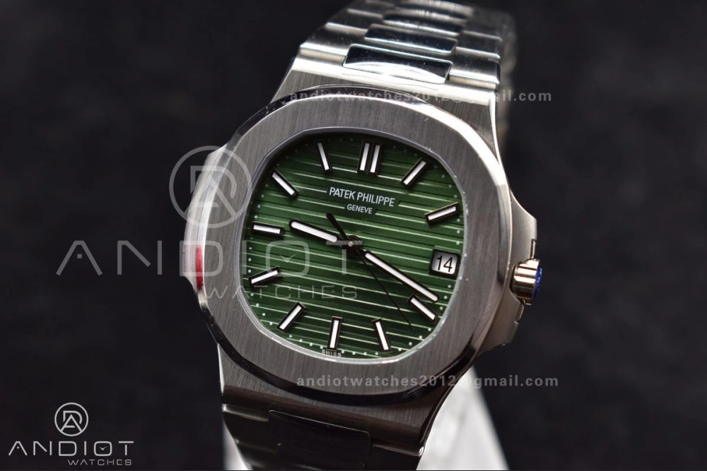Nautilus 5711 1A 3KF 1:1 Best Edition Green Textured Dial On SS Bracelet A324 Super Clone V Trendy 426