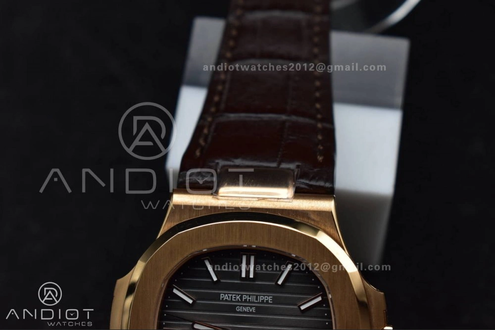 WrinkleFree Nautilus 5711 1R RG 3KF 1:1 Best Edition Brown Textured Dial on Brown Leather Strap A324 Super Clone V 381