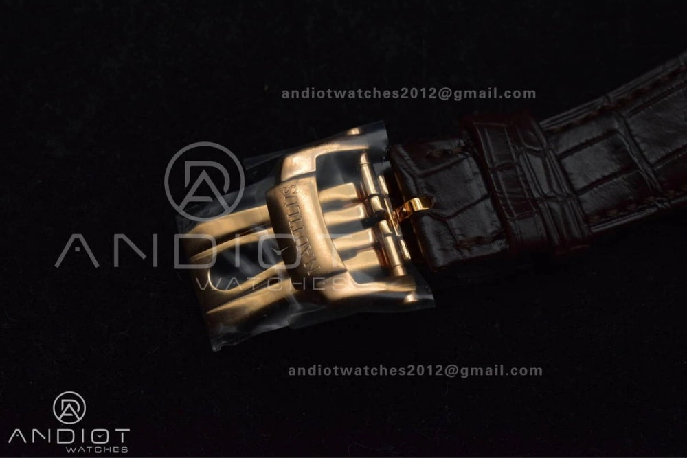 WrinkleFree Nautilus 5711 1R RG 3KF 1:1 Best Edition Brown Textured Dial on Brown Leather Strap A324 Super Clone V 381