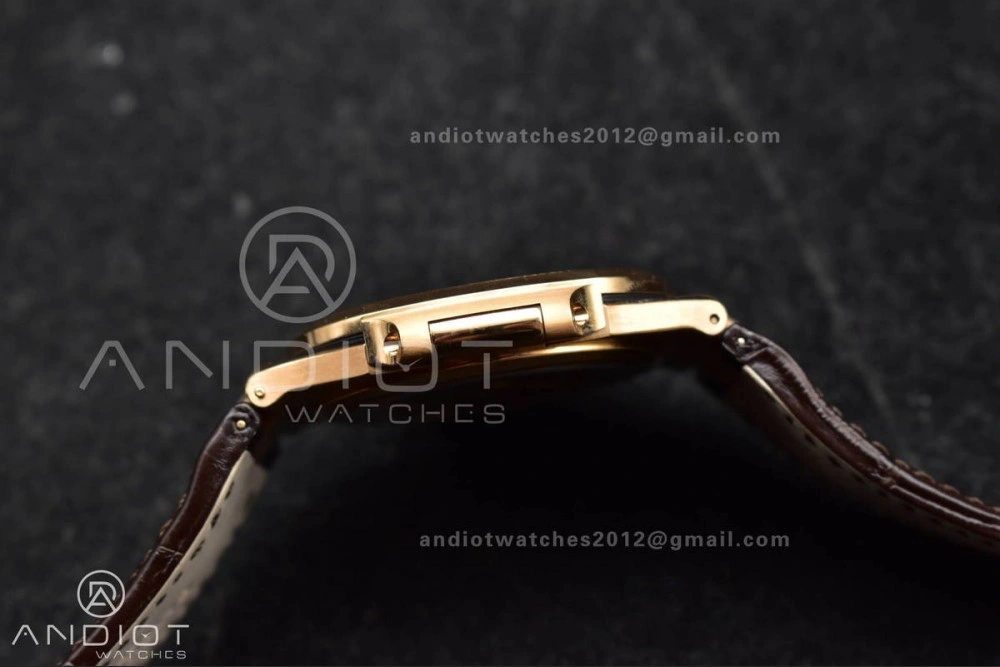 WrinkleFree Nautilus 5711 1R RG 3KF 1:1 Best Edition Brown Textured Dial on Brown Leather Strap A324 Super Clone V 381