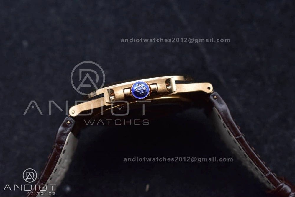 WrinkleFree Nautilus 5711 1R RG 3KF 1:1 Best Edition Brown Textured Dial on Brown Leather Strap A324 Super Clone V 381