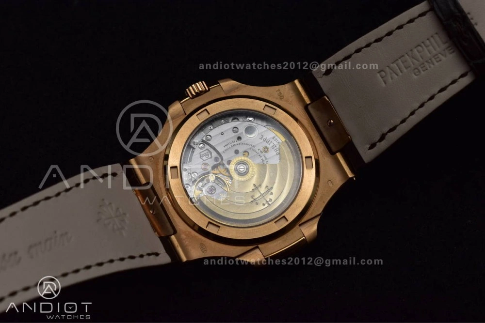 WrinkleFree Nautilus 5711 1R RG 3KF 1:1 Best Edition Brown Textured Dial on Brown Leather Strap A324 Super Clone V 381