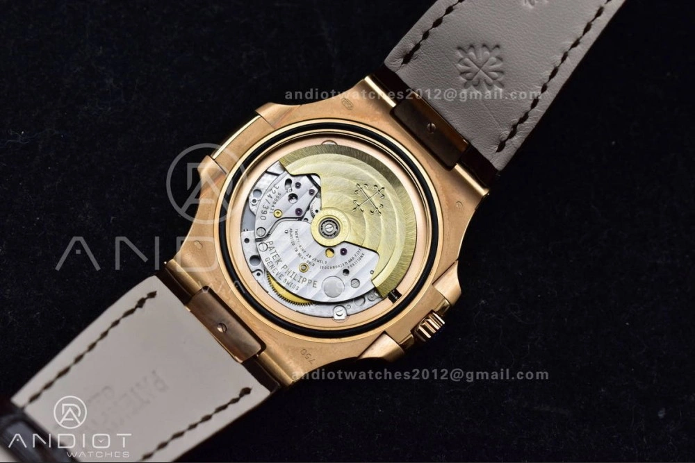 WrinkleFree Nautilus 5711 1R RG 3KF 1:1 Best Edition Brown Textured Dial on Brown Leather Strap A324 Super Clone V 381