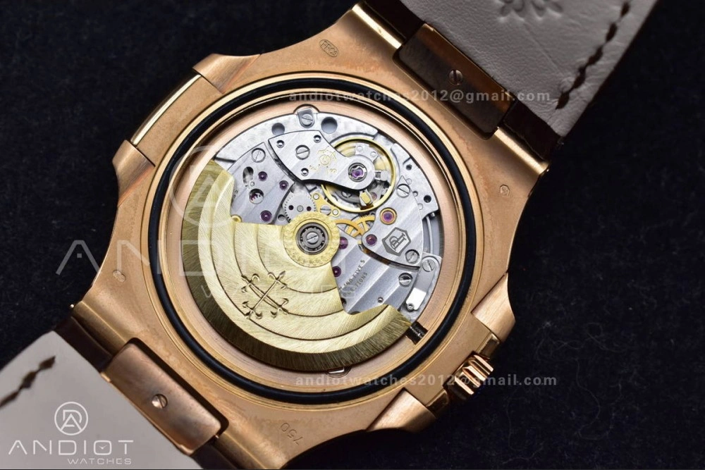 WrinkleFree Nautilus 5711 1R RG 3KF 1:1 Best Edition Brown Textured Dial on Brown Leather Strap A324 Super Clone V 381