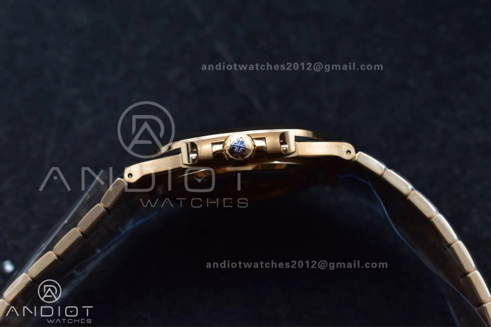 Affordable Nautilus 5711 1R RG 3KF 1:1 Best Edition Brown Textured Dial on RG Bracelet A324 Super Clone V 370